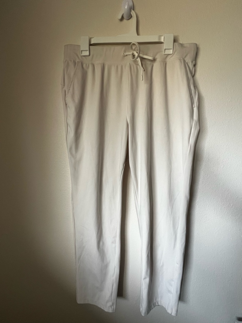 Yogalicious Lux Straight Leg Pants XL Cream Drawstring Athleisure Lounge